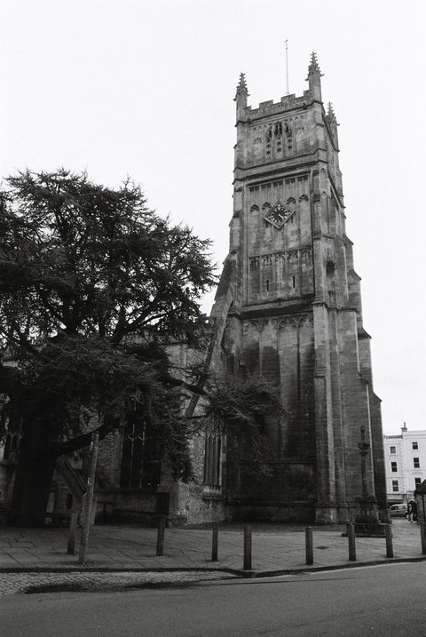 The bell tower of a church or cathedral