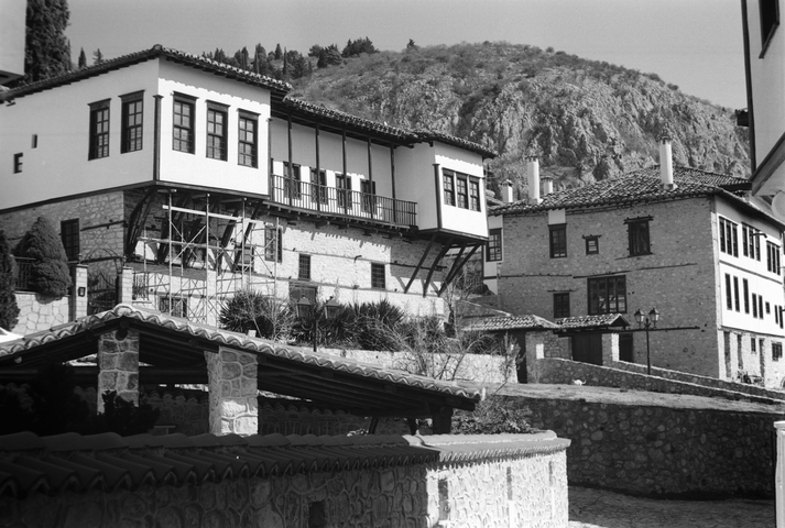 Traditional old wooden strut supported houses in Kastoria's old town