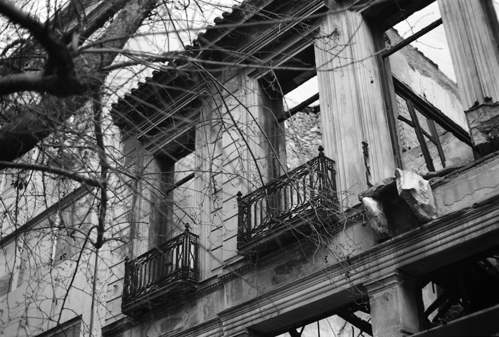 Dilapidated building in Athens