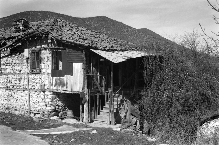 An old stone shack on St Achilles Island on Prespa Lake