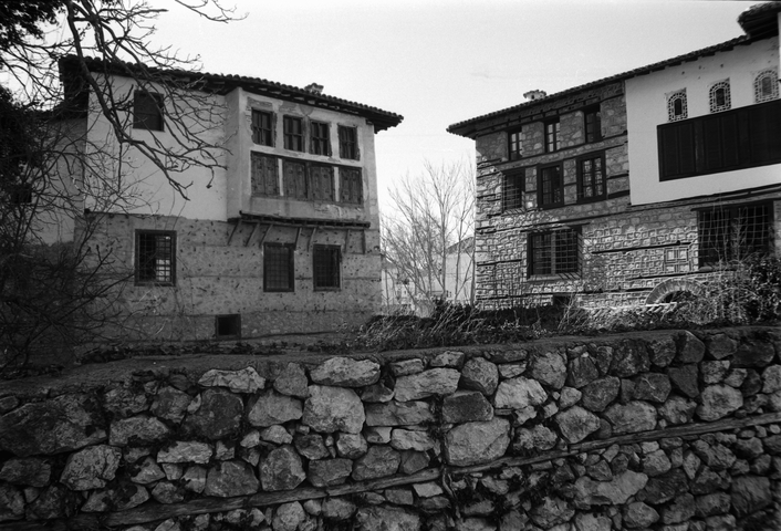 Two traditional old building in Kastoria's old town