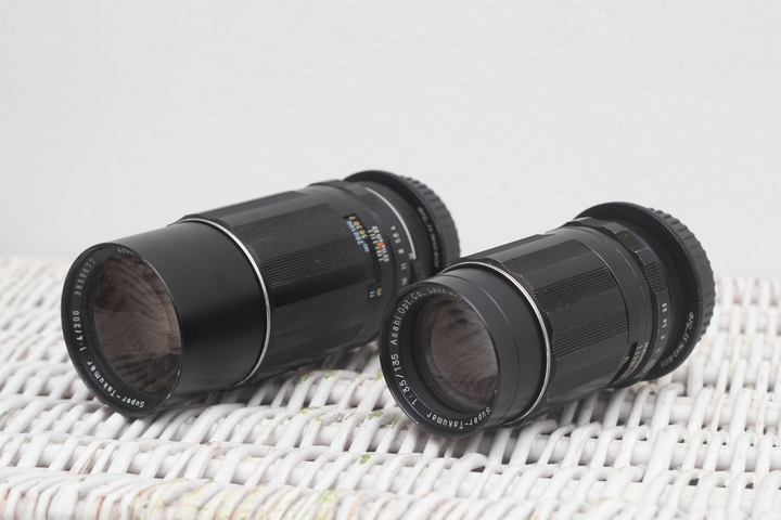 Telephoto lenses (Takumar 135mm and Takumar 200mm)