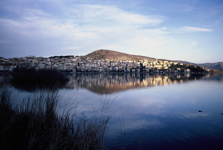 The town of Kastoria viewed across Kastoria lake