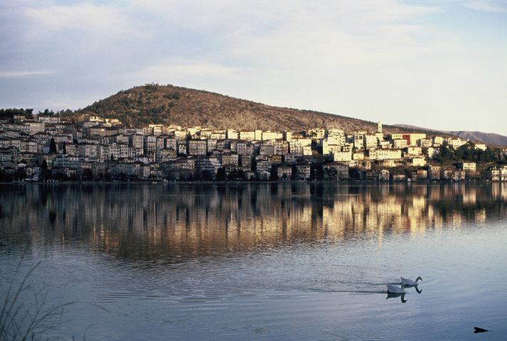Kastoria town viewed across Kastoria lake