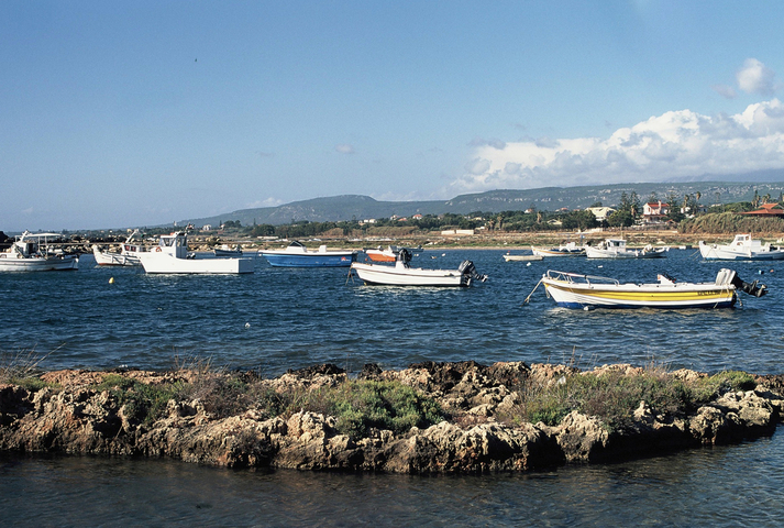 Boats in the harbour of Marathopoli